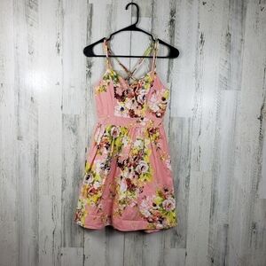 Charlotte russe spaghetti strap colorful floral summer dress women's size small